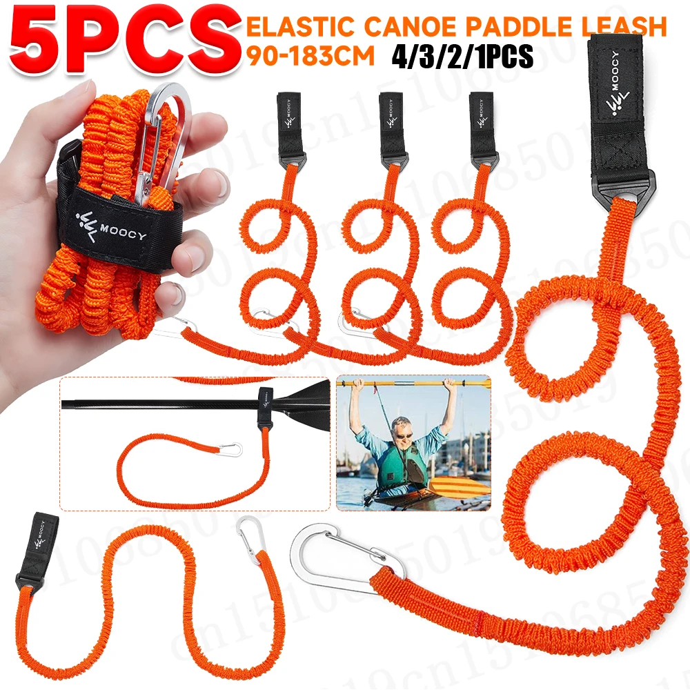 Fishing Kayak Paddle Leash - 5-1 szt. Elastyczna smycz do wiosła