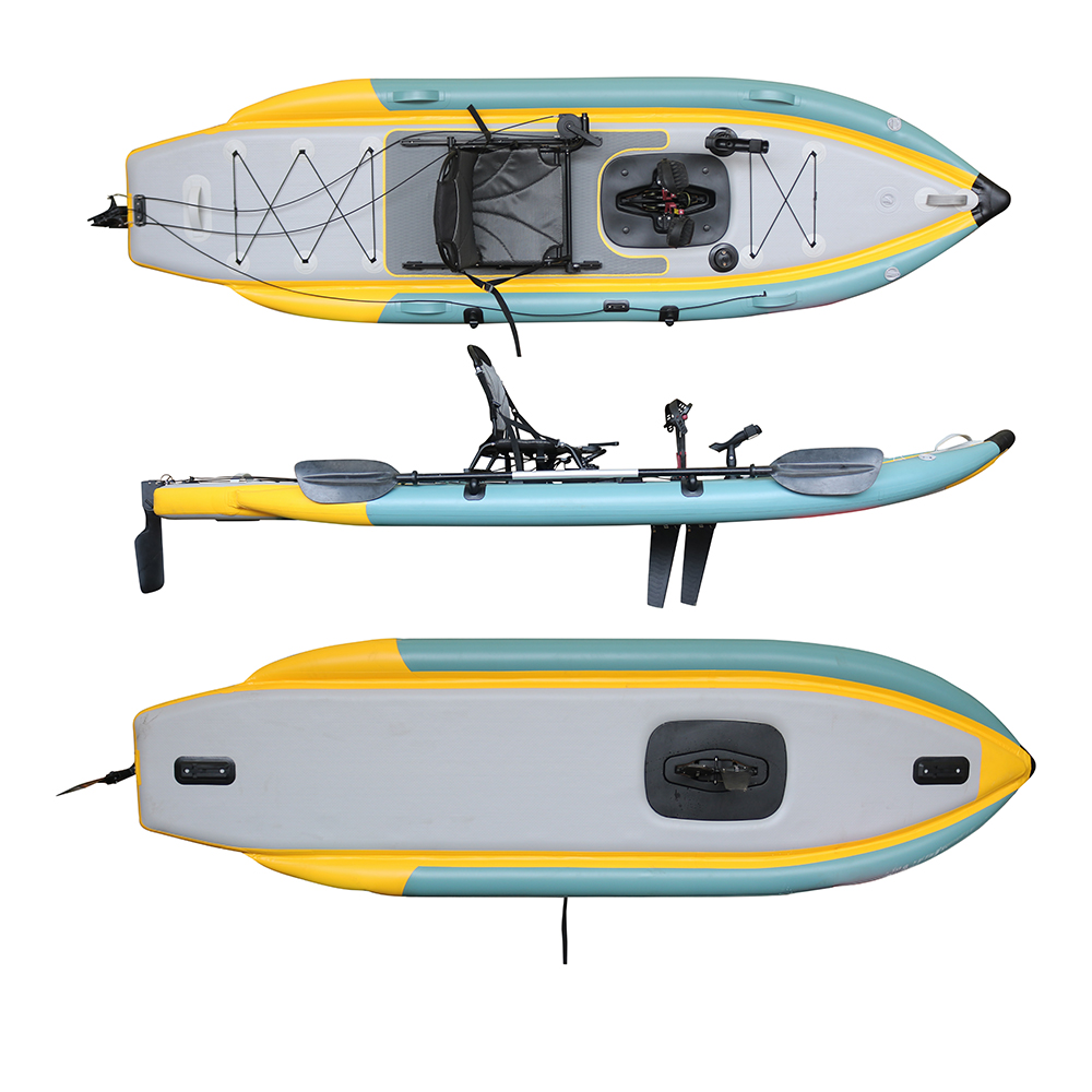 Fishing Kayak Sit In - Składany, dmuchany kajak wędkarski z napędem