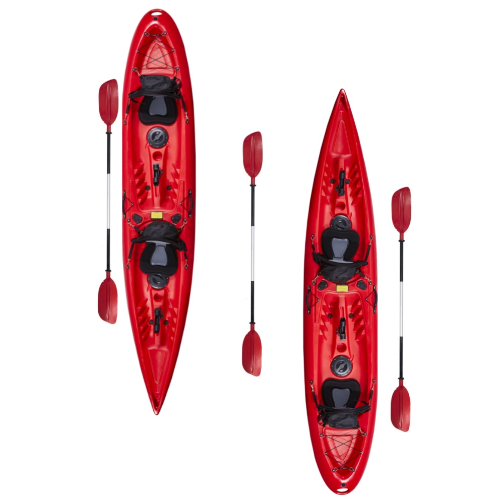 Fishing Kayak Pedal Drive - Kajak z tworzywa sztucznego rotomoldowanego, dwuosobowy,