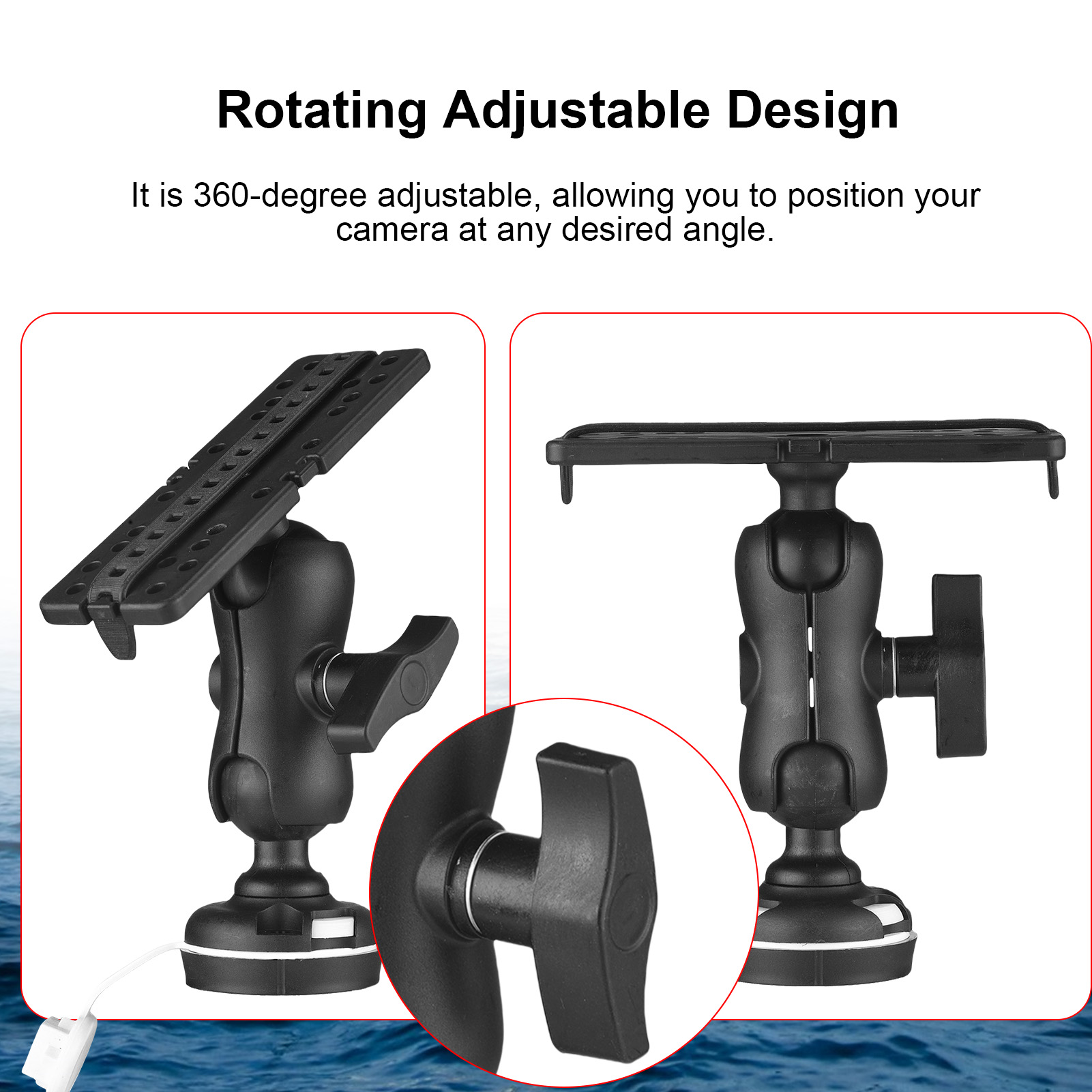 Fishing Kayak Fish Finder Mount - Uchwyt do echosondy z prostokątną podstawą
