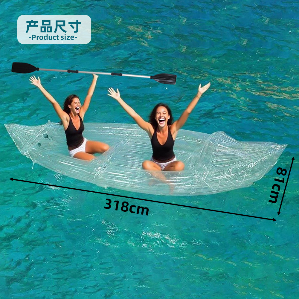 Dwuosobowy przezroczysty kajak – Fishing Kayak Inflatable recenzja i cena