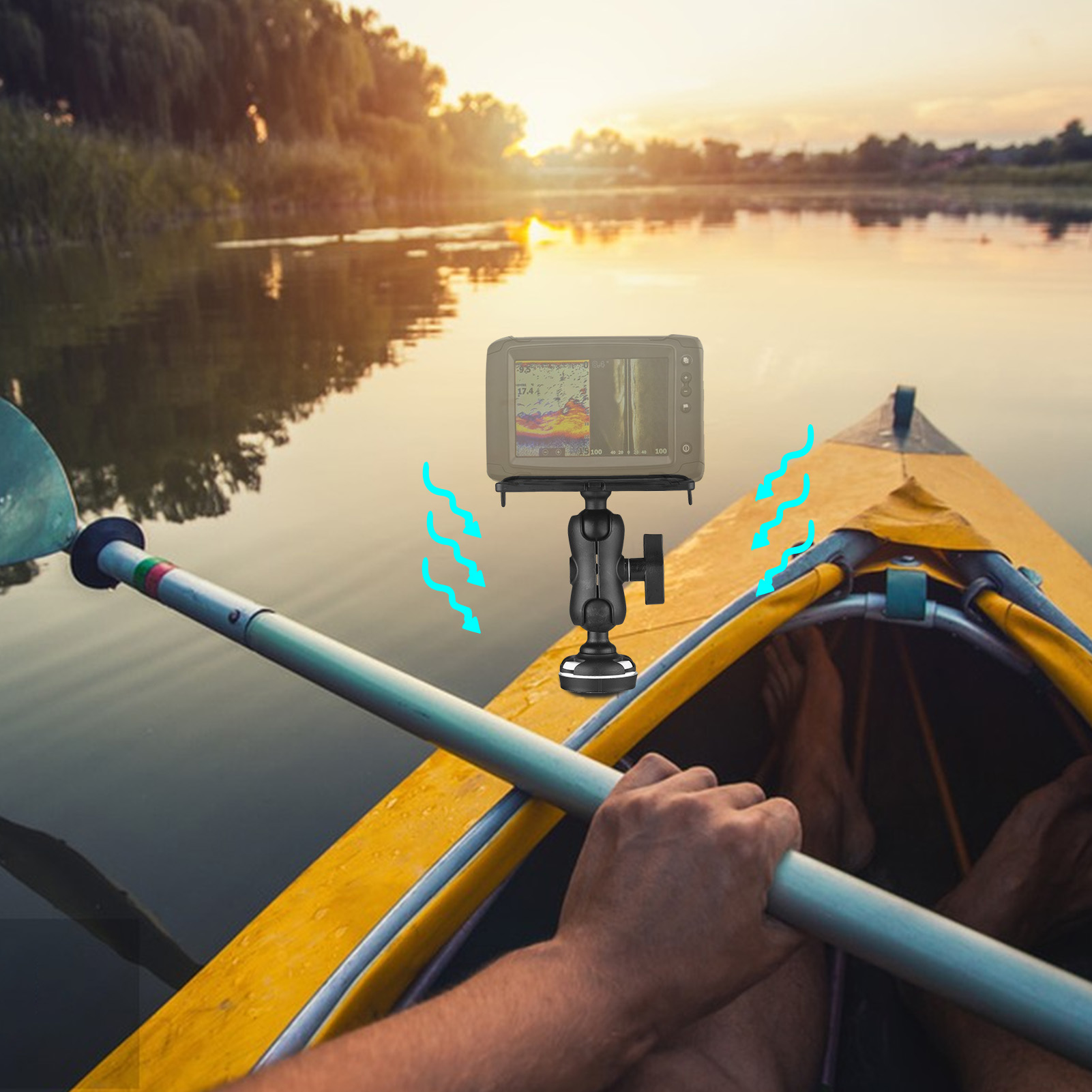 Uchwyt do echosondy z prostoką – Fishing Kayak Fish Finder Mount recenzja i cena