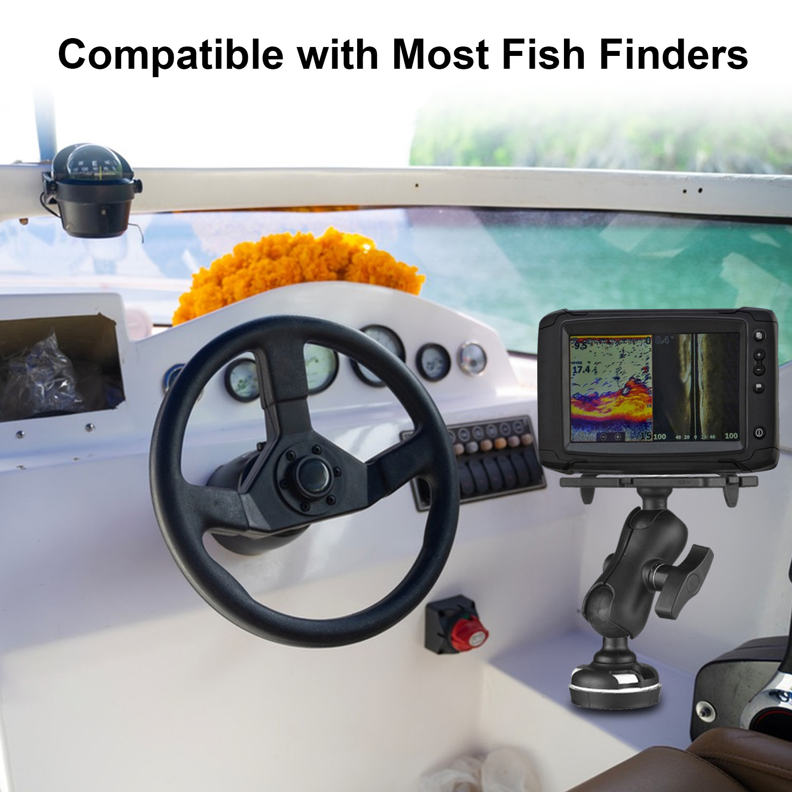 Uchwyt do echosondy z prostoką – Fishing Kayak Fish Finder Mount recenzja i cena